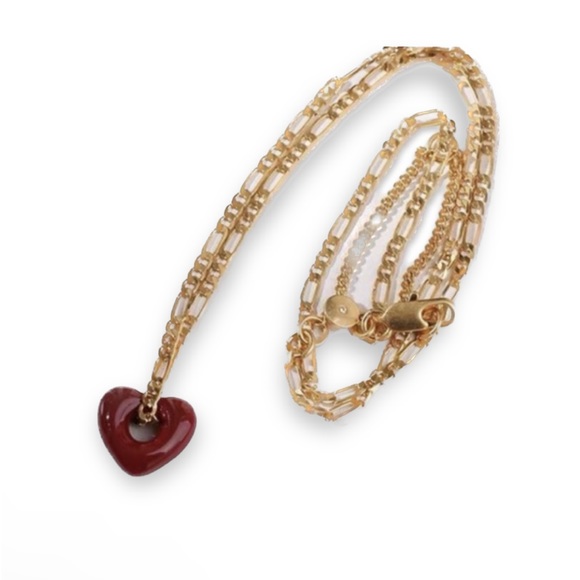 Madewell Enamel Heart Pendant Necklace NWOT - Picture 13 of 15